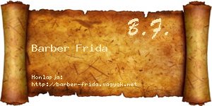 Barber Frida névjegykártya